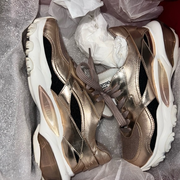 Valentino Garavani Gold and Black Sneakers - Picture 9 of 9